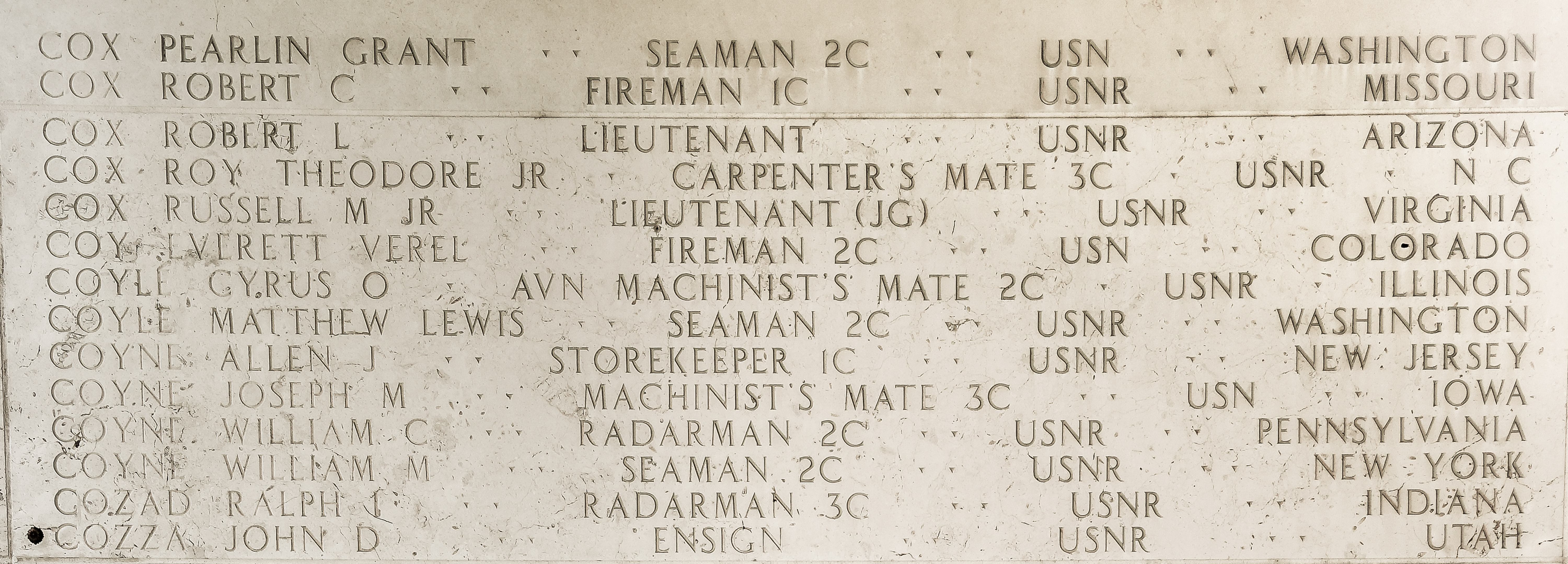 Ralph I. Cozad, Radarman Third Class